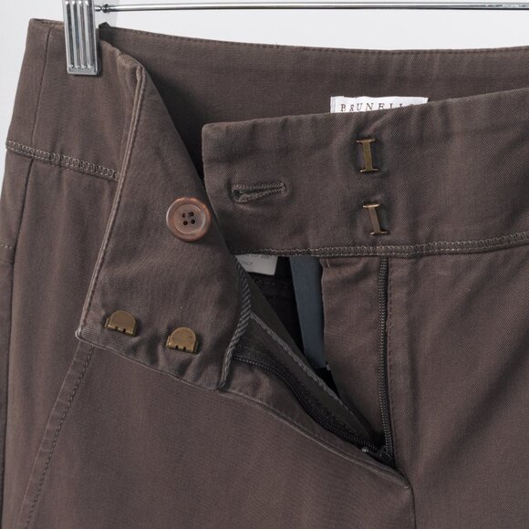 Brunello Cucinelli Brown Cotton-Twill Equestrian Trousers - Picture 8 of 11